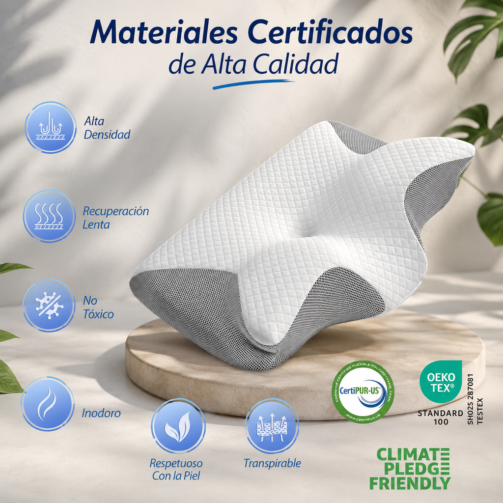 Materiales certificados de alta calidad: CertiPUR-US, OEKO-TEX Standard 100, alta densidad, transpirable